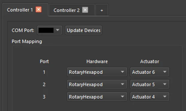 Controller 1 Output Settings
