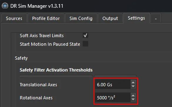 Safety Filter Threshold Settings
